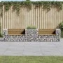 Banco de jardín con cesta de gaviones madera de pino impregnada de vidaXL, Bancos de jardín - Ref: Foro24-3196247, Precio: 34...