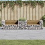 Banco de jardín con cesta de gaviones madera de pino impregnada de vidaXL, Bancos de jardín - Ref: Foro24-3196247, Precio: 32...