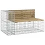 Banco de jardín con cesta de gaviones madera de pino impregnada de vidaXL, Bancos de jardín - Ref: Foro24-3196247, Precio: 34...