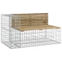 Banco de jardín con cesta de gaviones madera de pino impregnada de vidaXL, Bancos de jardín - Ref: Foro24-3196247, Precio: 32...