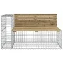 Banco de jardín con cesta de gaviones madera de pino impregnada de vidaXL, Bancos de jardín - Ref: Foro24-3196247, Precio: 34...