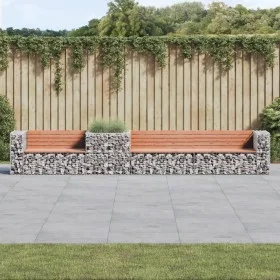 Banco de jardín con cesta de gaviones madera abeto Douglas de vidaXL, Bancos de jardín - Ref: Foro24-3196249, Precio: 465,10 ...