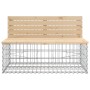 Banco de jardín con cesta de gaviones madera maciza de pino de vidaXL, Bancos de jardín - Ref: Foro24-3196248, Precio: 444,09...