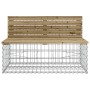 Banco de jardín con cesta de gaviones madera de pino impregnada de vidaXL, Bancos de jardín - Ref: Foro24-3196250, Precio: 46...