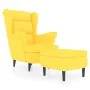 Sillón orejero con taburete terciopelo amarillo mostaza de vidaXL, Sillones - Ref: Foro24-3115938, Precio: 266,70 €, Descuent...