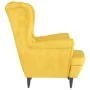 Sillón orejero con taburete terciopelo amarillo mostaza de vidaXL, Sillones - Ref: Foro24-3115938, Precio: 266,70 €, Descuent...