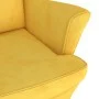 Sillón orejero con taburete terciopelo amarillo mostaza de vidaXL, Sillones - Ref: Foro24-3115938, Precio: 266,70 €, Descuent...