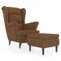 Sillón orejero y taburete de terciopelo marrón de vidaXL, Sillones - Ref: Foro24-3115939, Precio: 266,08 €, Descuento: %