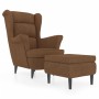 Sillón orejero y taburete de terciopelo marrón de vidaXL, Sillones - Ref: Foro24-3115939, Precio: 268,91 €, Descuento: %
