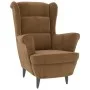 Sillón orejero y taburete de terciopelo marrón de vidaXL, Sillones - Ref: Foro24-3115939, Precio: 266,08 €, Descuento: %