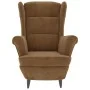 Sillón orejero y taburete de terciopelo marrón de vidaXL, Sillones - Ref: Foro24-3115939, Precio: 266,08 €, Descuento: %
