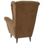 Sillón orejero y taburete de terciopelo marrón de vidaXL, Sillones - Ref: Foro24-3115939, Precio: 266,08 €, Descuento: %