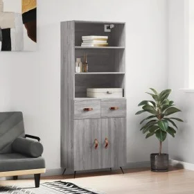 Tall gray Sonoma plywood sideboard 69.5x34x180 cm by vidaXL, Sideboards - Ref: Foro24-3200495, Price: 136,65 €, Discount: %