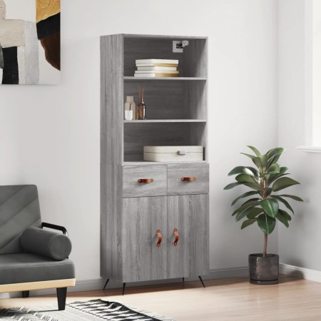 Aparador alto madera contrachapada gris sonoma 69,5x34x180 cm de vidaXL, Aparadores - Ref: Foro24-3200495, Precio: 140,61 €, ...