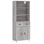 Aparador alto madera contrachapada gris sonoma 69,5x34x180 cm de vidaXL, Aparadores - Ref: Foro24-3200495, Precio: 140,61 €, ...