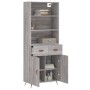 Aparador alto madera contrachapada gris sonoma 69,5x34x180 cm de vidaXL, Aparadores - Ref: Foro24-3200495, Precio: 140,61 €, ...
