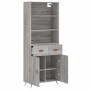 Aparador alto madera contrachapada gris sonoma 69,5x34x180 cm de vidaXL, Aparadores - Ref: Foro24-3200495, Precio: 140,61 €, ...