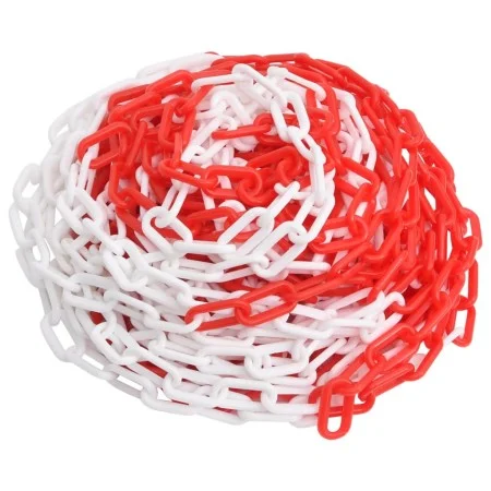 Cadenas de advertencia plástico rojo y blanco 100 m Ø4 mm de vidaXL, Señales de seguridad - Ref: Foro24-150924, Precio: 67,48...