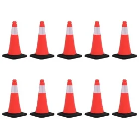 Conos de tráfico reflectantes con base pesada 10 uds 50 cm de vidaXL, Señales de carretera y tráfico - Ref: Foro24-150942, Pr...