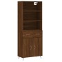 Aparador alto madera contrachapada marrón roble 69,5x34x180 cm de vidaXL, Aparadores - Ref: Foro24-3200496, Precio: 140,13 €,...