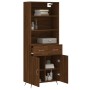 Aparador alto madera contrachapada marrón roble 69,5x34x180 cm de vidaXL, Aparadores - Ref: Foro24-3200496, Precio: 140,13 €,...