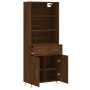 Aparador alto madera contrachapada marrón roble 69,5x34x180 cm de vidaXL, Aparadores - Ref: Foro24-3200496, Precio: 140,13 €,...