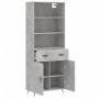 Aparador alto madera contrachapada gris hormigón 69,5x34x180 cm de vidaXL, Aparadores - Ref: Foro24-3200493, Precio: 133,89 €...