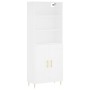 Aparador alto madera contrachapada blanco 69,5x34x180 cm de vidaXL, Aparadores - Ref: Foro24-3189941, Precio: 135,85 €, Descu...