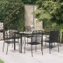 Juego de comedor jardín 7 pzas acero y cuerda de algodón negro en Conjuntos de jardín | Comprar online en Foru.es