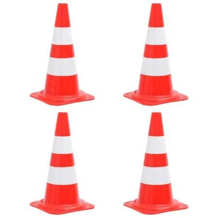 Conos de tráfico reflectantes 4 unidades rojo y blanco 50 cm de vidaXL, Señales de carretera y tráfico - Ref: Foro24-150945, ...