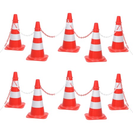 Juego de conos con cadena 10 m rojo y blanco de vidaXL, Señales de carretera y tráfico - Ref: Foro24-150948, Precio: 103,16 €...