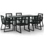 Juego de comedor para jardín 7 piezas ratán PVC negro en Conjuntos de jardín | Comprar online en Foru.es