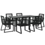 Juego de comedor para jardín 7 piezas ratán PVC negro en Conjuntos de jardín | Comprar online en Foru.es