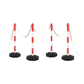 Juego de barrera con postes y cadena plástico 10 m de vidaXL, Señales de carretera y tráfico - Ref: Foro24-150954, Precio: 67...