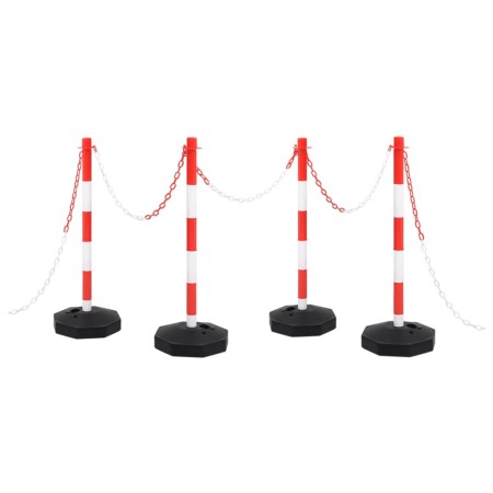 Juego de barrera con postes y cadena plástico 10 m de vidaXL, Señales de carretera y tráfico - Ref: Foro24-150954, Precio: 72...