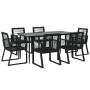 Juego de comedor para jardín 7 piezas ratán PVC negro en Conjuntos de jardín | Comprar online en Foru.es