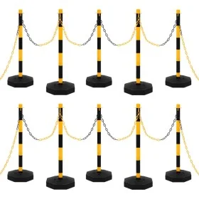 Juego de barrera con postes y cadena plástico 10 m de vidaXL, Señales de carretera y tráfico - Ref: Foro24-150958, Precio: 13...