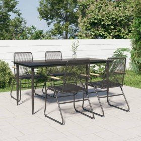 Juego de comedor de jardín 5 piezas ratán PVC negro en Conjuntos de jardín | Comprar online en Foru.es
