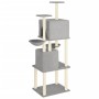 Rascador para gatos con postes de sisal gris claro 180 cm de vidaXL, Mobiliario para gatos - Ref: Foro24-172032, Precio: 84,9...