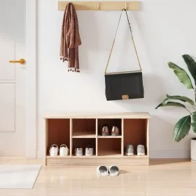 Banco zapatero ALTA madera maciza de pino 100x35x45 cm by vidaXL, Benches for halls and storage - Ref: Foro24-353931, Price: ...