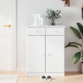 Mueble zapatero ALTA madera maciza de pino blanco 77x35x96 cm de vidaXL, Zapateros y organizadores de calzado - Ref: Foro24-3...