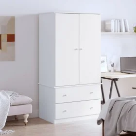 Armario ALTA madera maciza de pino blanco 90x55x170 cm de vidaXL, Armarios roperos - Ref: Foro24-353930, Precio: 288,84 €, De...