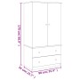 Armario ALTA madera maciza pino 90x55x170 cm de vidaXL, Armarios roperos - Ref: Foro24-353929, Precio: 367,61 €, Descuento: %