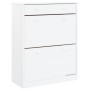 Mueble zapatero ALTA madera maciza de pino blanco 77x35x96 cm de vidaXL, Zapateros y organizadores de calzado - Ref: Foro24-3...