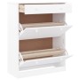 Mueble zapatero ALTA madera maciza de pino blanco 77x35x96 cm de vidaXL, Zapateros y organizadores de calzado - Ref: Foro24-3...