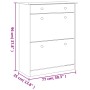 Mueble zapatero ALTA madera maciza de pino blanco 77x35x96 cm de vidaXL, Zapateros y organizadores de calzado - Ref: Foro24-3...