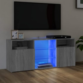 Mueble de TV con luces LED gris Sonoma 120x30x50 cm de vidaXL, Muebles TV - Ref: Foro24-815715, Precio: 101,08 €, Descuento: %
