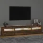 Mueble de TV con luces LED color roble ahumado 210x35x40 cm de vidaXL, Muebles TV - Ref: Foro24-3152735, Precio: 152,69 €, De...
