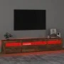 Mueble de TV con luces LED color roble ahumado 210x35x40 cm de vidaXL, Muebles TV - Ref: Foro24-3152735, Precio: 152,69 €, De...