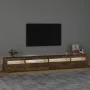 Mueble de TV con luces LED roble ahumado 270x35x40 cm de vidaXL, Muebles TV - Ref: Foro24-3152751, Precio: 183,00 €, Descuent...